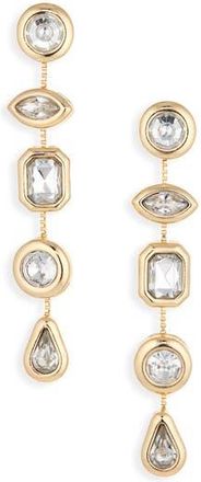 BaubleBar Mixed Crystal Linear Drop Earrings in Clear/Gold at Nordstrom Rack