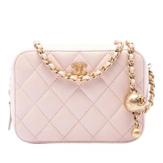 Chanel Pre-owned Vintage Quilted Crossbody - Dames - Pre-owned - Roze - Maat: ONE Size Leer
