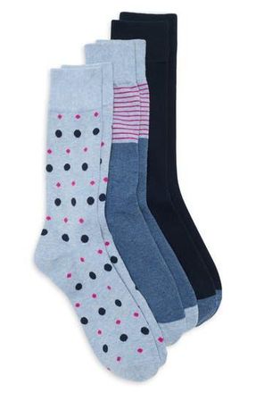 Ted Baker Assorted 3-Pack Crew Socks in Blue at Nordstrom Rack
