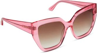 DIFF Eyewear Blaire Sunglasses In Candy Pink Crystal Brown Gradient Sunglasses