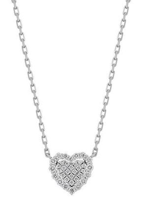 Bony Levy Mika 18K White Gold Pavé Diamond Heart Pendant Necklace - 0.35ct. at Nordstrom Rack