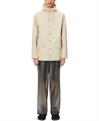 Rains Snap Closure Raincoat Jacket In Dune