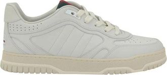 Gucci Sneakers, male, White, Size: 8 US Logo Print Leather Sneakers with Perforated Toe