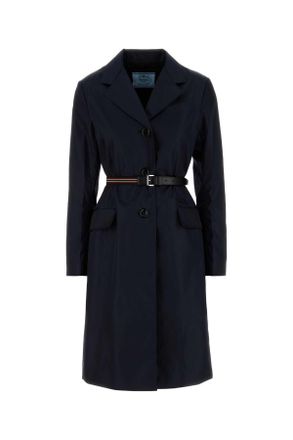 Prada Womens Midnight Blue Re-nylon Trench Coat - Dark Blue - Size EU 38 (Womens)