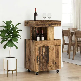 vidaXL Vidaxl Carrello Da Bar Legno Antico 50 X 41 X 89 Cm