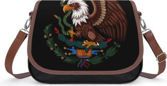 Generic Mexico Flag Eagle Crossbody Bags for Women Shoulder Messenger Bag Purse Handbags