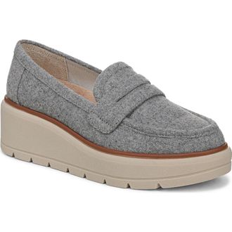 Dr. Scholls Nice Day Max Wedge Platform Penny Loafer in Light Grey at Nordstrom Rack, Size 8.5