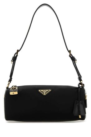 Prada Black Logo Medium Shoulder Bag