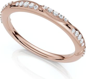 Pompeii3 Camellia Diamond Wedding Ring 14k Gold or Platinum Lab Grown Stackable Band