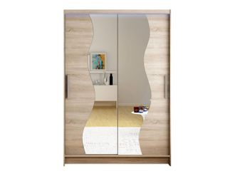 Mirjan24 Armario Closico Pacron S, Trufa Roble, 200x120x58cm, Puertas De Armario: Correderas, N&uacute;mero De Estantes: 5, Led
