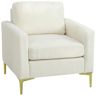 HOMCOM Butaca de sal&oacute;n 81x77x81 cm crema