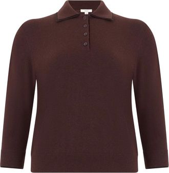 Vince Polo Knit - Dames - Tops - Bruin - Maat: M Wol