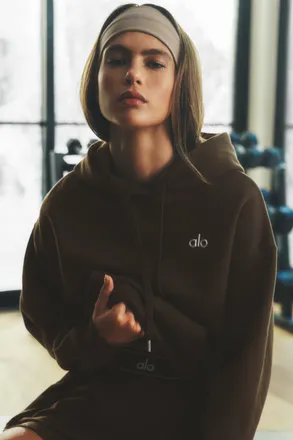 Alo | Accolade Hoodie in Espresso, Size: Medium
