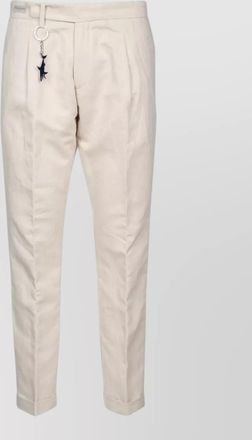 Paul & Shark cropped trousers belt loops pleats pockets