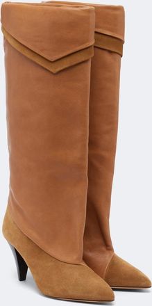 Isabel Marant Lezra suede and leather knee-high boots