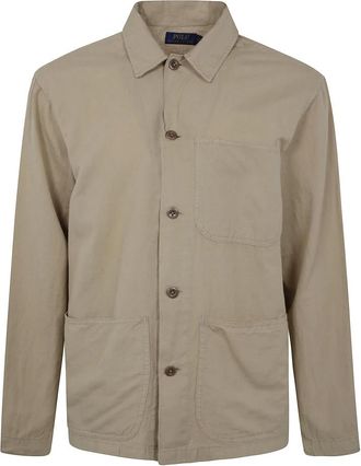 Polo Ralph Lauren Lange Mouw Sport Shirt - Heren - Casual Overhemden - Beige - L - Katoen - Overhemden