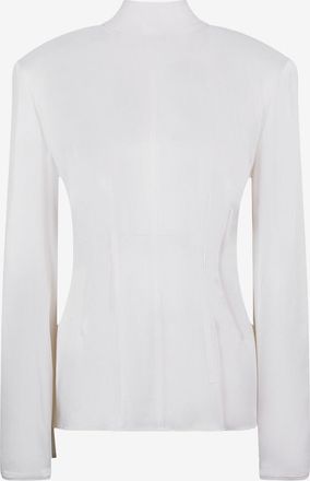 Stella McCartney R&uuml;ckenfreie Korsett-Bluse aus Satincr&ecirc;pe