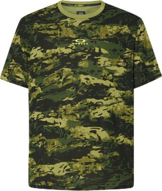 Oakley Mens Bark Short Sleeve Tee, Tiger Camo Green, Medium