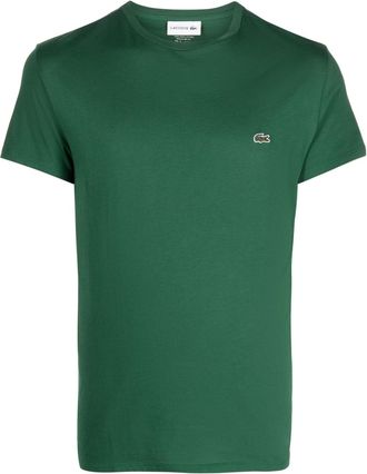 Lacoste logo-patch cotton T-shirt - men - Pima Cotton - 8 - Green
