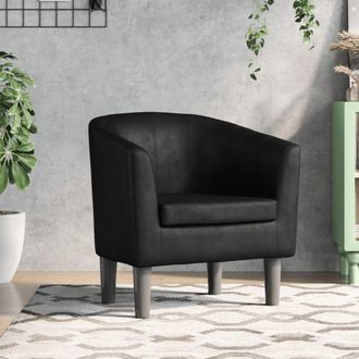 vidaXL Sill&oacute;n Cuero Sint&eacute;tico Negro Vidaxl