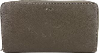 Celine Gray Yellow Leather Long Wallet (Bi-Fold) (Pre-Owned)