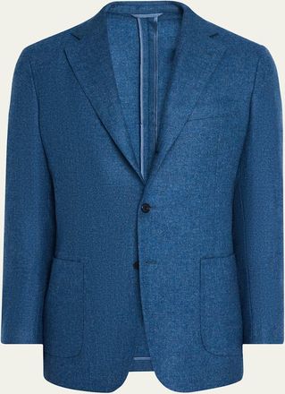 Anderson & Sheppard Mens Wool and Cashmere Single-Breasted Blazer