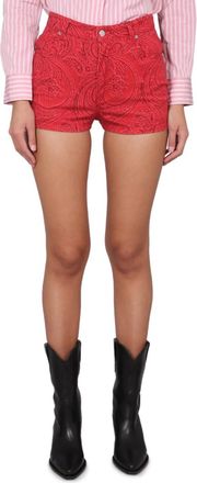 Etro Red Paisley Shorts