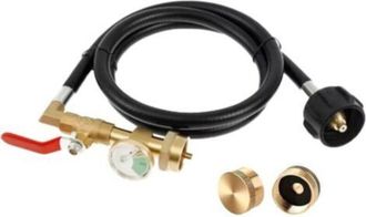 OEM Adaptador De Recarga De Propano - Conexi&oacute;n De Lat&oacute;n Con Indicador Luminoso - Para Bombonas De Gas De Camping Barbecue Vr - 1 Unidad
