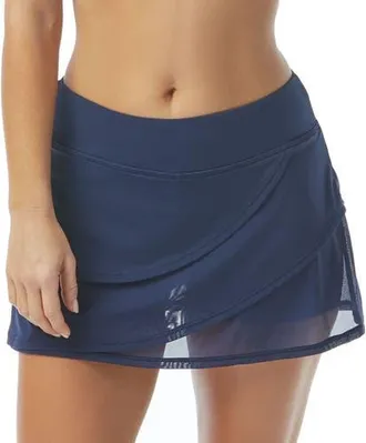 Coco Reef Sway Mesh Layer Swim Skort in Navy Captain at Nordstrom, Size Xx-Large