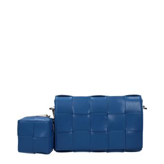 Bottega Veneta Herens Cassette crossbodytassen Blauw/diep Pacifisch leer