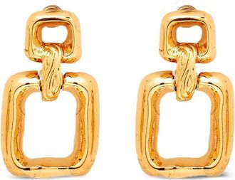 Nina Ricci 1980s square door knocker earrings - women - Gold Plated - One Size
