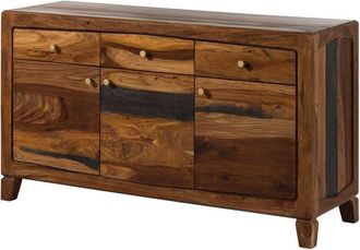 Massivmoebel24 Ancona 222 Credenza in legno di sheesham - laccato / marrone scuro 140x45x80