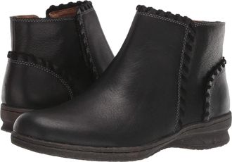 COMFORTIVA Womens Comfortiva Fallston Boot Black Leather Side Zipper Ankle Bootie RHS784