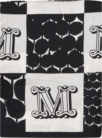 Max Mara Zijden Sjaal met All Over Print - Dames - Zijden sjaals - Wit - ONE Size - Accessoires