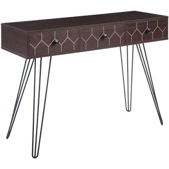 Beliani Beliani - Consolle legno scuro e nero 110 x 39 cm 3 cassetti mobili soggiorno Malsala