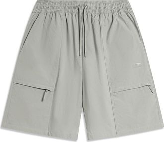 Li-Ning Logo Waterproof Loose Fit Shorts Grey AKSU533-4