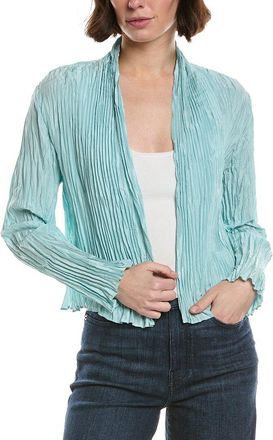 Eileen Fisher Eileen Fisher Crinkled High Collar Silk Jacket