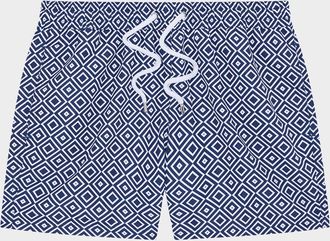 Frescobol Carioca Men & apos;s Angra Nylon Geometric Tile-Print Sport Swim Shorts