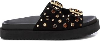 Xti Womens Double Buckle Sandals In Black