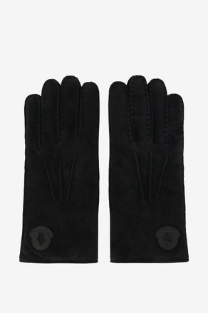 Moncler Wildleder-Handschuhe mit Shearling-Futter