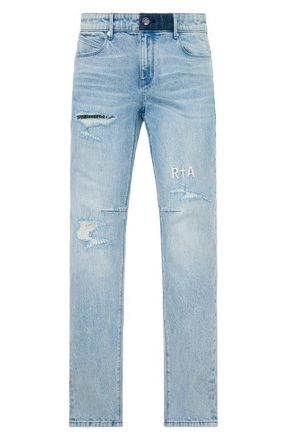 Rta Clayton Rip & Repair Skinny Jeans in Frayed Indigo at Nordstrom, Size 30
