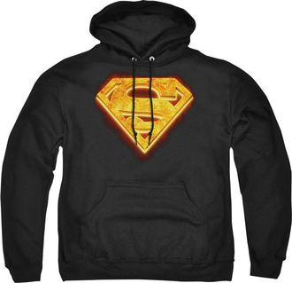 Gildan Superman Hot Steel Shield Adult Pull Over Hoodie / Hooded Sweatshirt