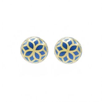 Georgina Jewelry Womens Signature Flower Sphere Earrings In Blue Cobalt