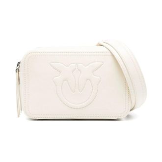 Pinko Carrie Crossbody Tas - Dames - Schoudertassen - Beige - ONE Size - Leer - Tassen