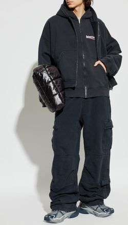 Balenciaga Double Hoodie, Mens, Black