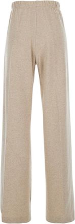 Max Mara Womens Beige Trousers With Pleats And Logo Cashmere