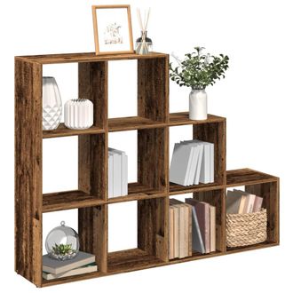 Berkfield Home Room Divider Bookcase 3-Tier Old Wood 137.5x29x103.5 cm Engineered Wood in Brown