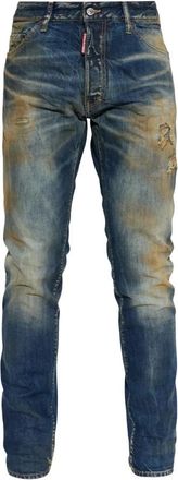 Dsquared2 Teddy Jeans met vintage effect - Heren - Slim Fit Jeans - Blauw - S - Katoen - Jeans