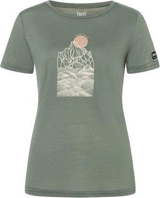 super.natural Preikestolen Cliffs Tee Merinoshirt f&uuml;r Damen | gr&uuml;n