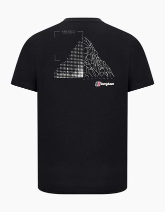 Berghaus Mens Berghaus Mens T Shirts Mountain Coordinates Crew Neck Short Sleeve Cotton Tee - Black - Size: 40